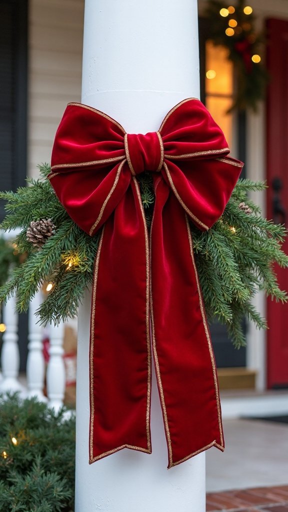 wrap in festive striped ribbon