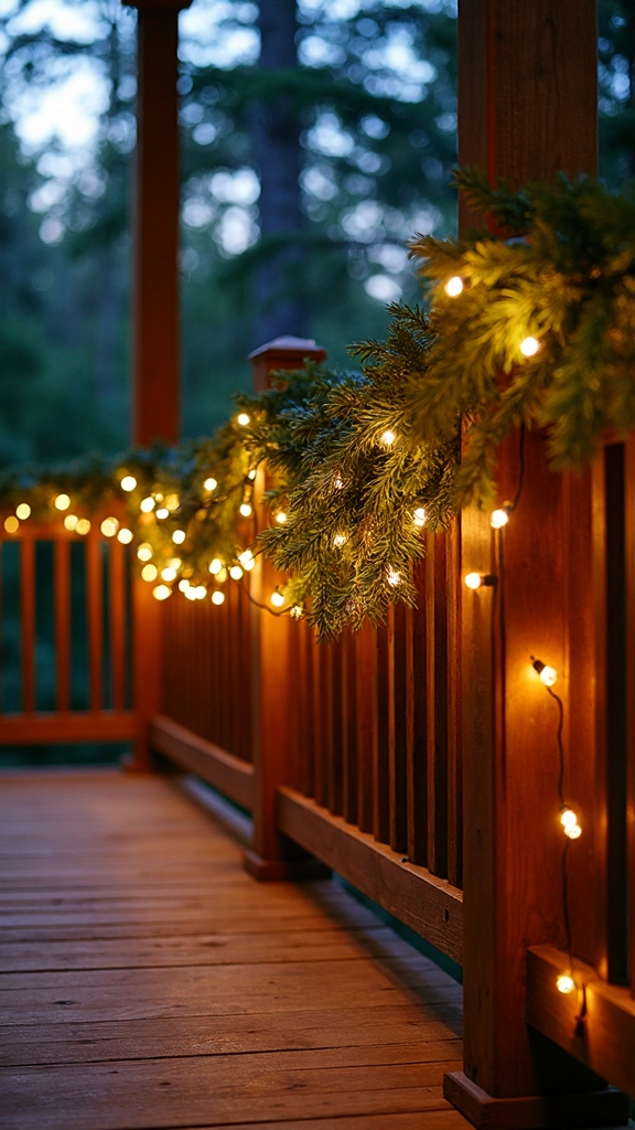 wrap string lights around patio railings