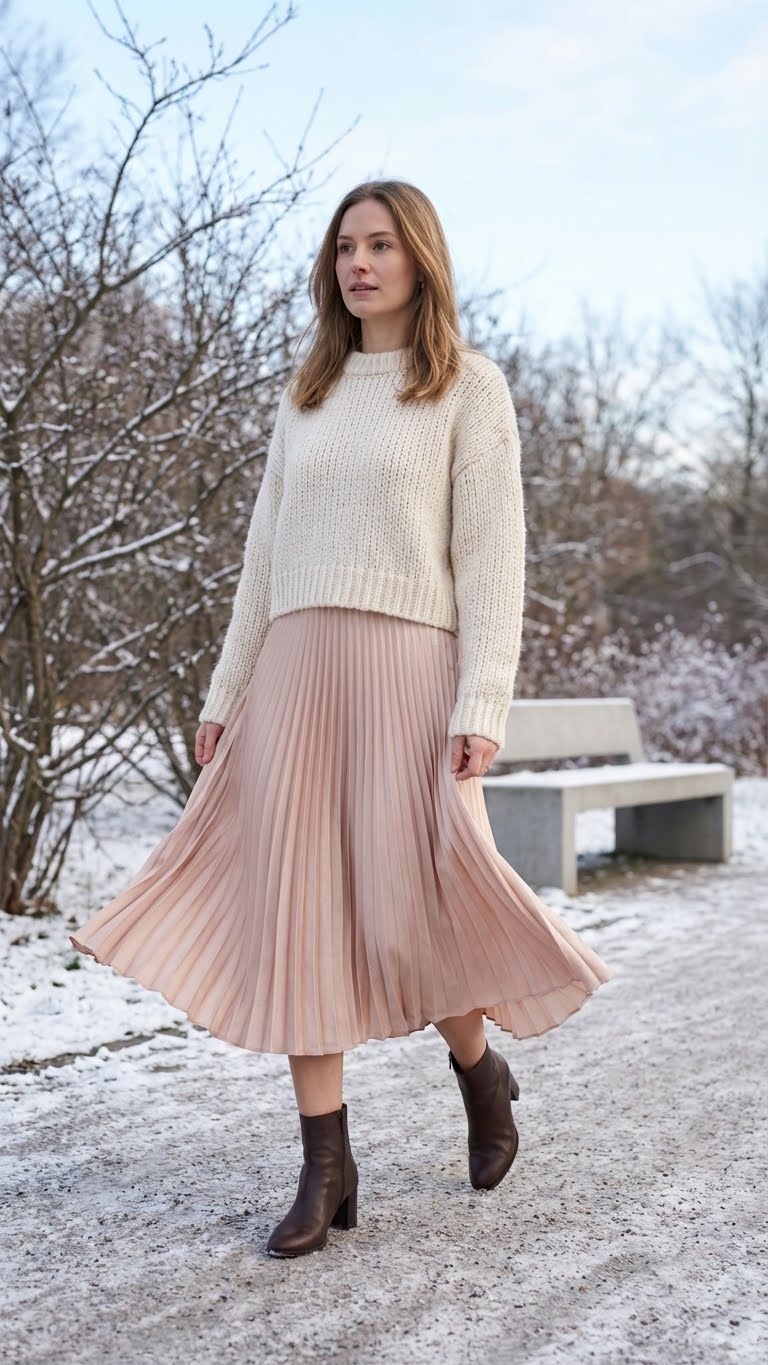 12 Silky Skirt Winter Outfit Ideas for a Luxe Winter Wardrobe