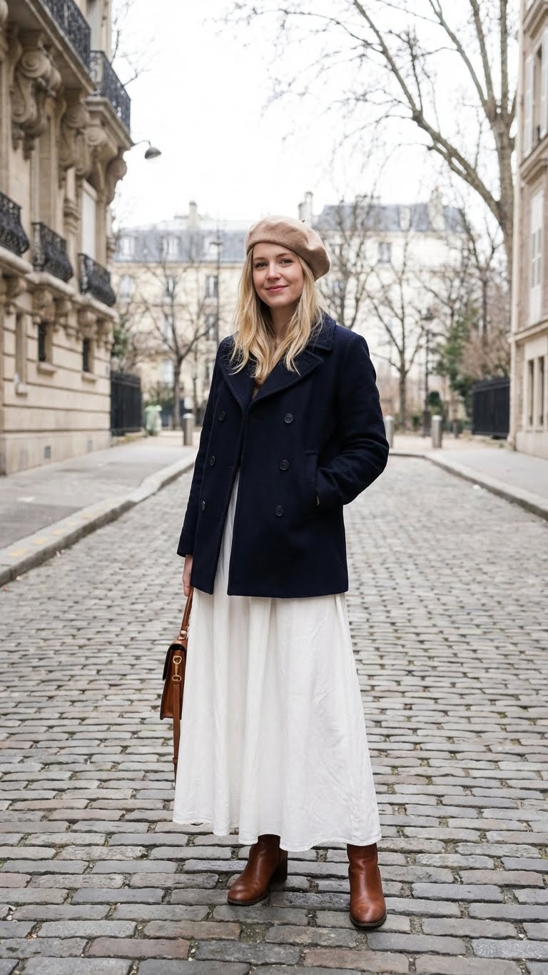 14 Long White Skirt Outfit Ideas for a Dreamy Winter Look