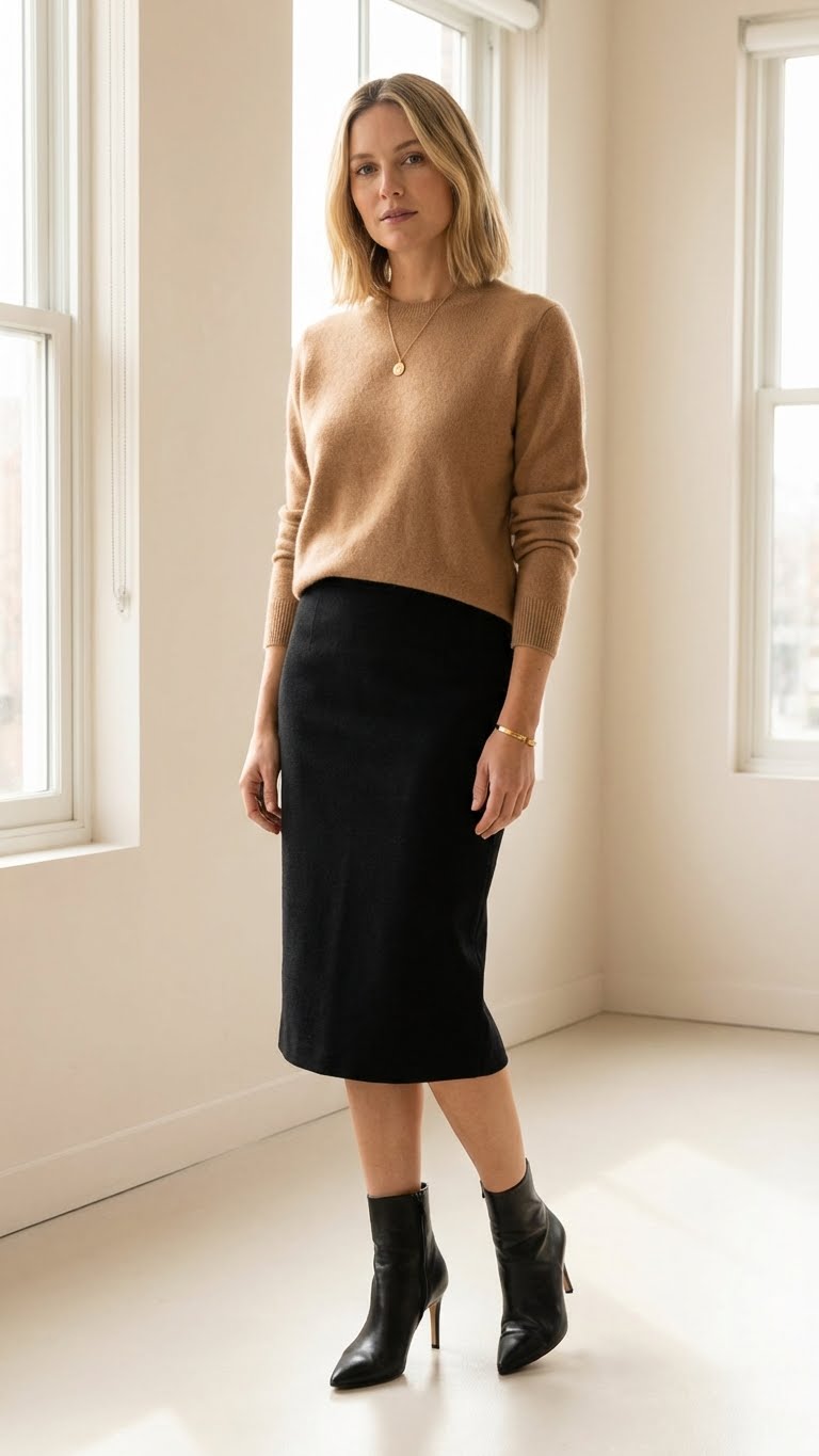 10 Black Pencil Skirt Outfit Ideas for Winter Sophistication