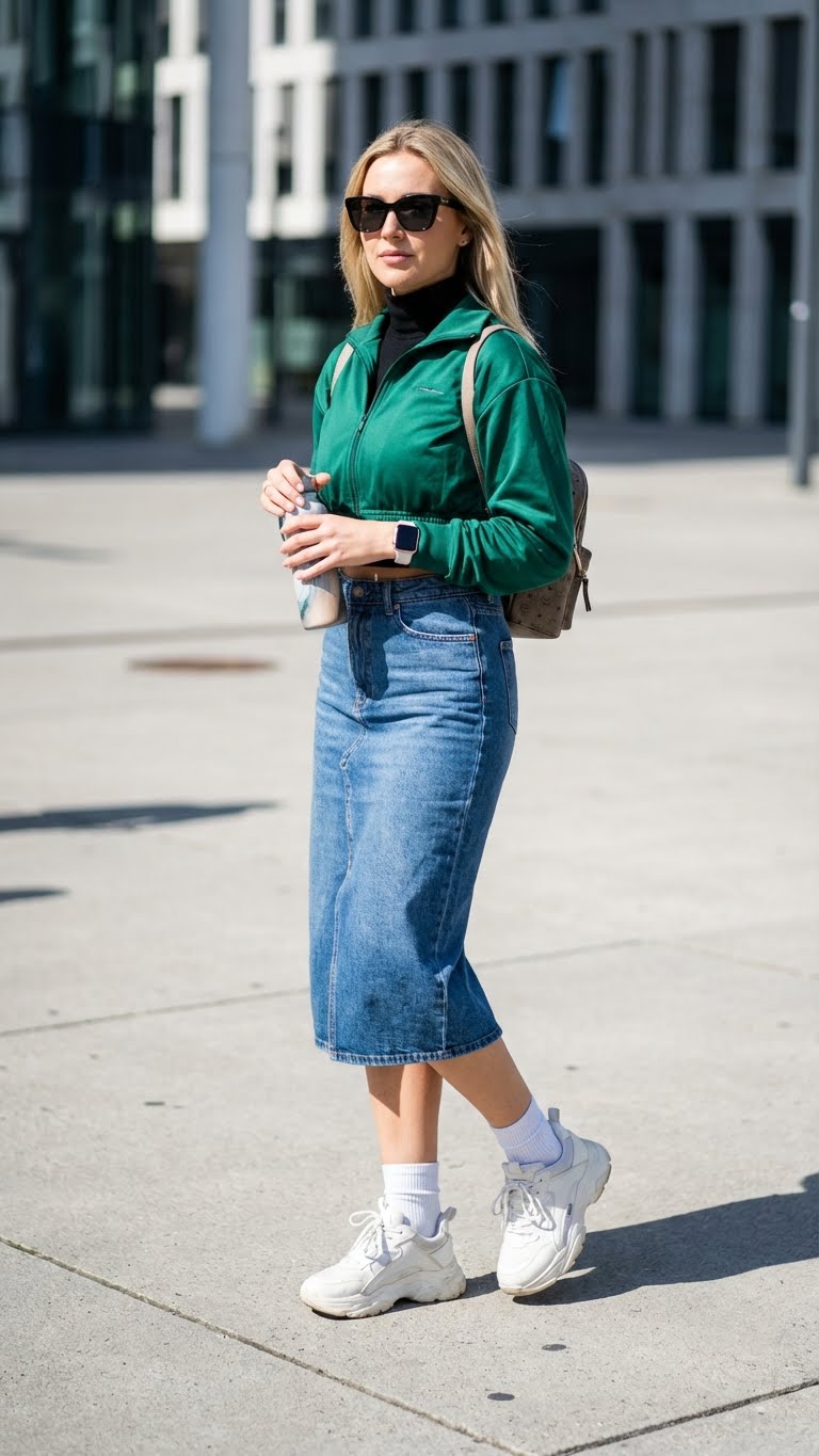 13 Denim Midi Skirt Outfit Ideas for Winter Streetwear Lovers