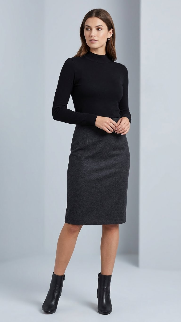 12 Grey Skirt Outfit Ideas for Winter That Feel Polished