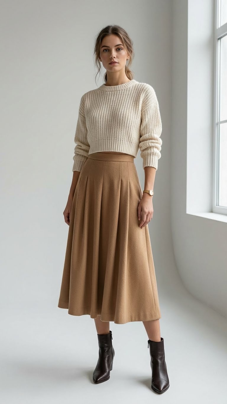 11 Midi Skirt Winter Outfit Ideas That Balance Warmth and Style