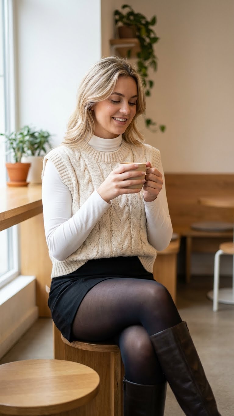 11 Short Black Skirt Outfit Ideas for Winter With Chic Layers