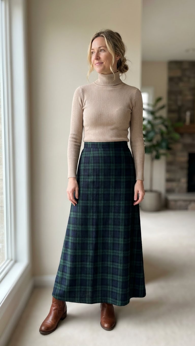 13 Chic Plaid Skirt Outfit Ideas for Winter With a Preppy Twist