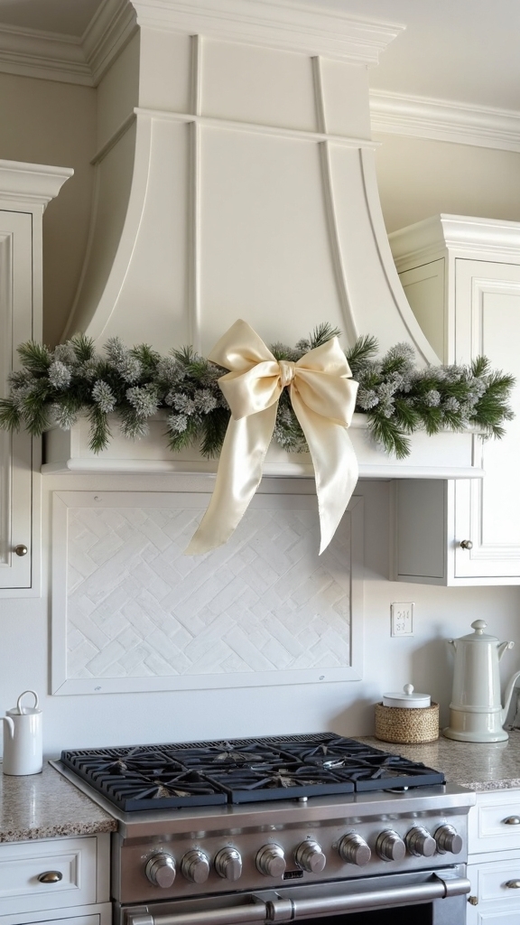 cascading ribbon and bow decor