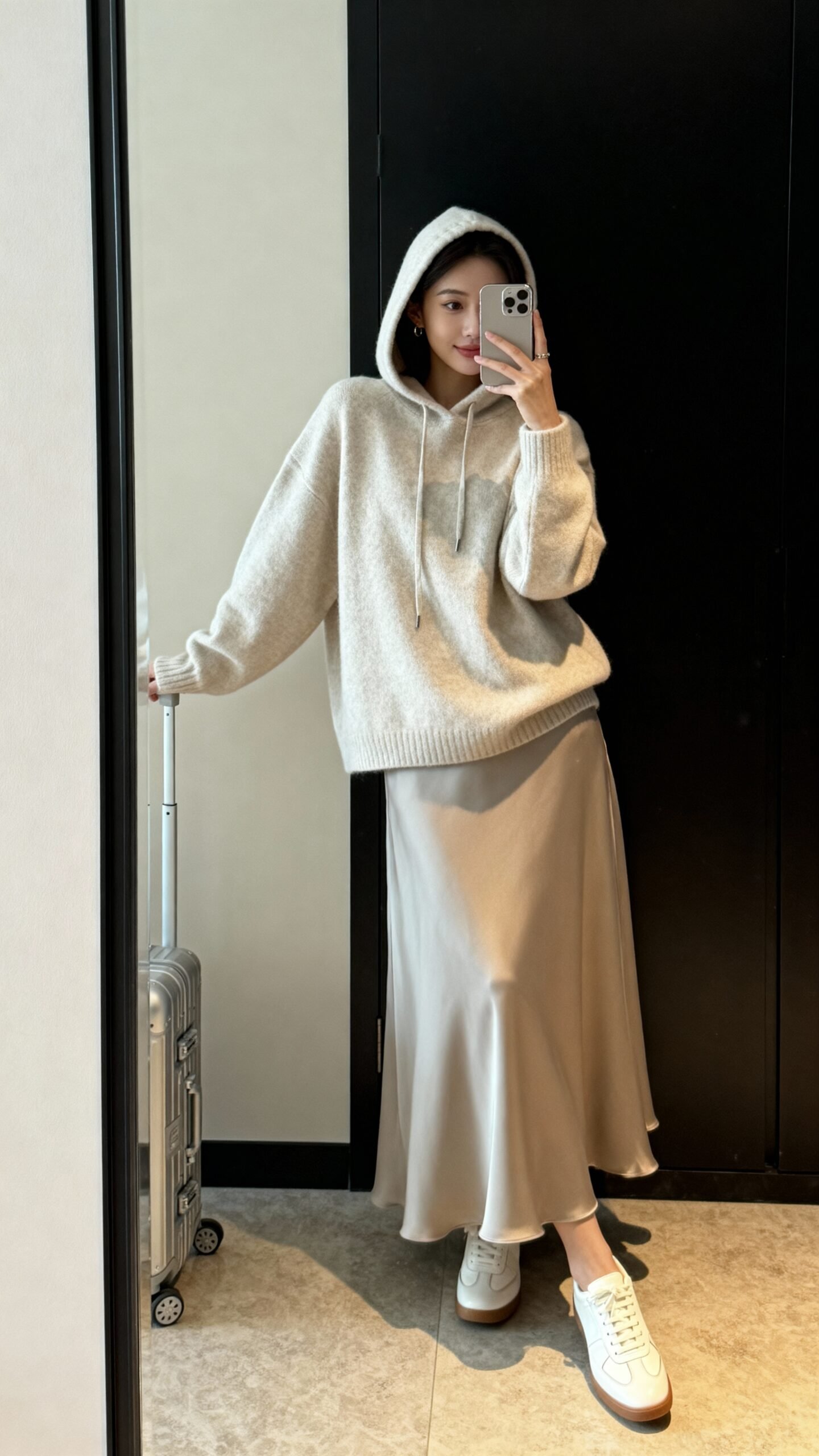 casual yet stylish travel outfit