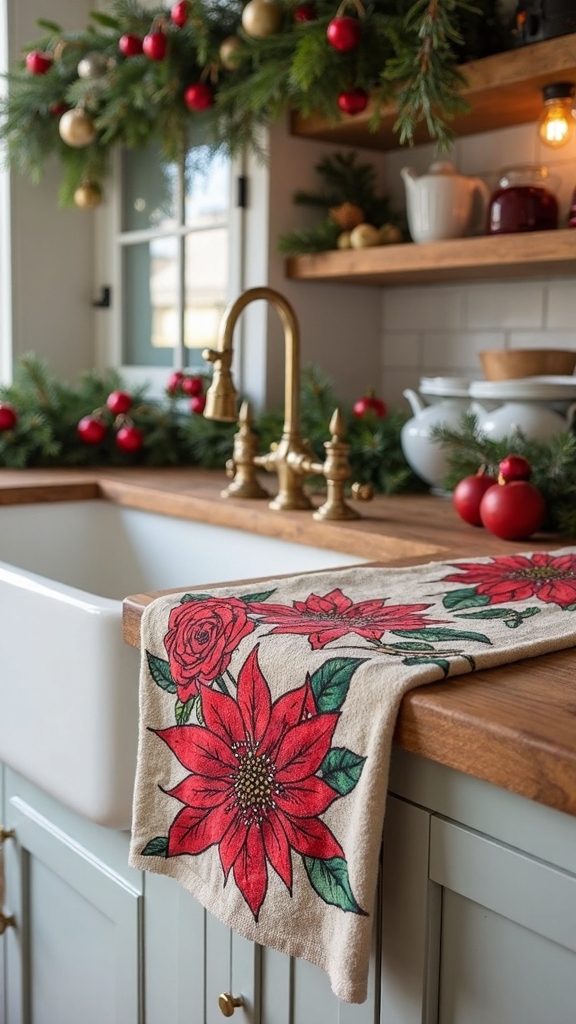 classic christmas floral motifs