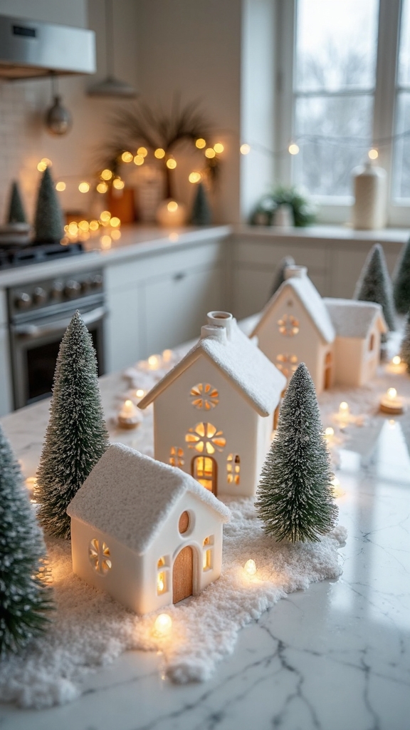 cozy winter village kitchen centerpiece