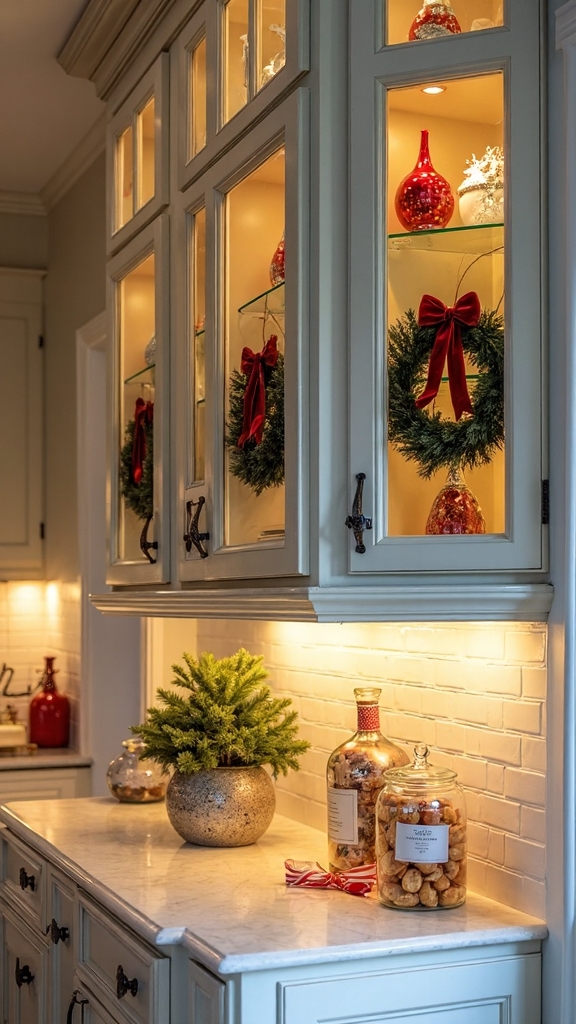 decorative festive kitchen cabinet accents