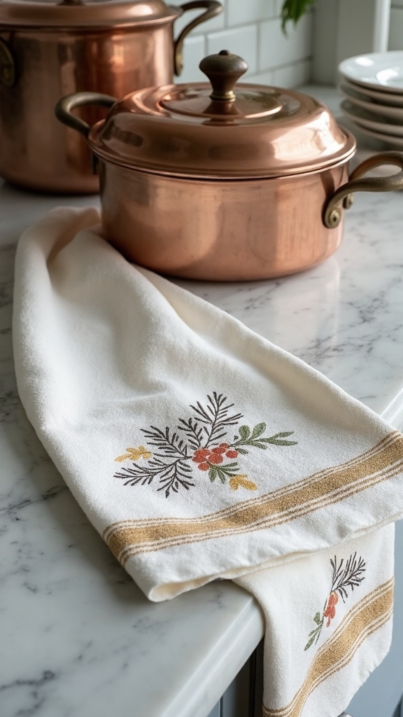 elegant winter botanical kitchen patterns