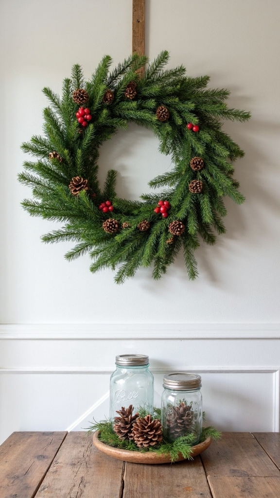 elevated farmhouse holiday centerpiece