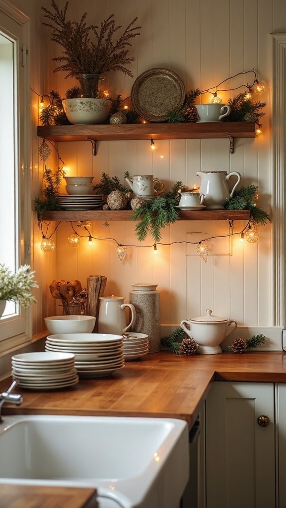 enchanting glow from twinkling string lights