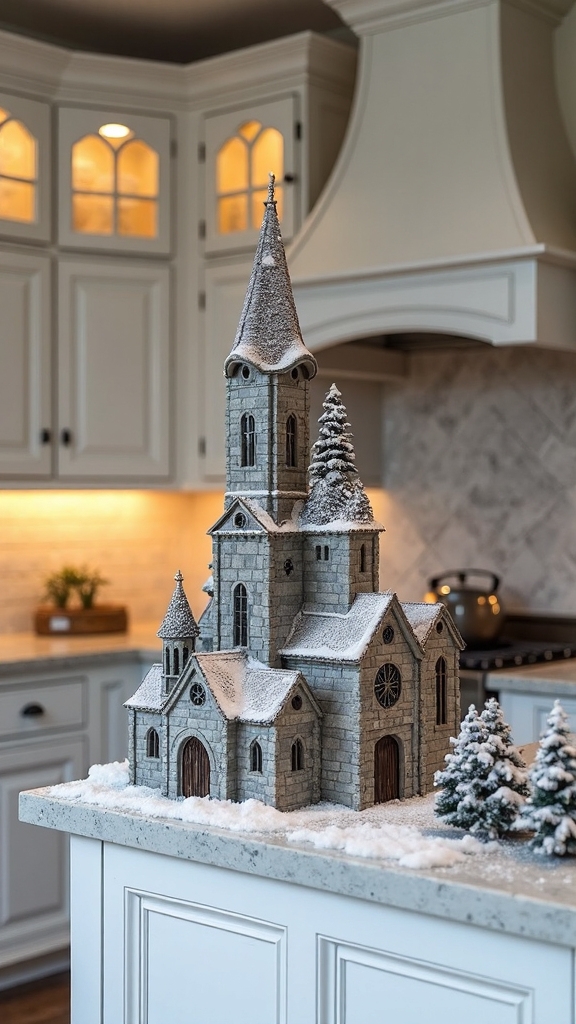 enchanting medieval christmas village landscape