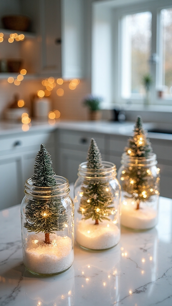 enchanting mini evergreen snowglobe displays