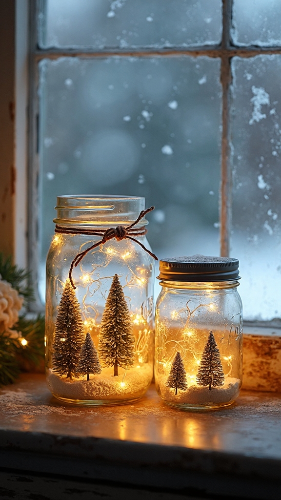 enchanting vintage mason jar snow globes