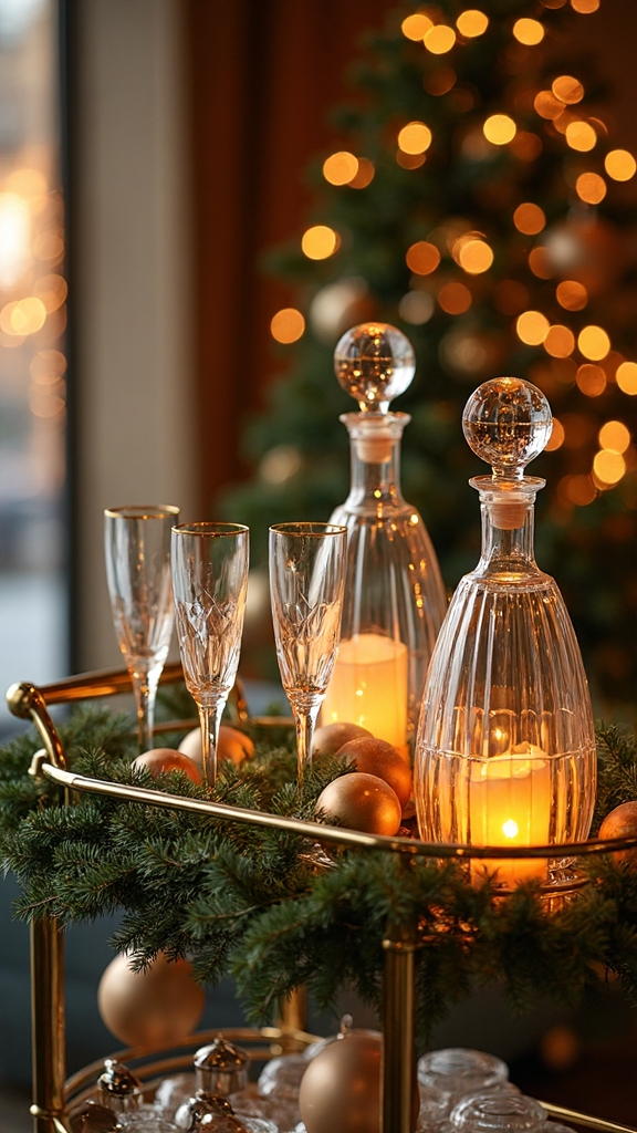 festive bar cart holiday entertaining