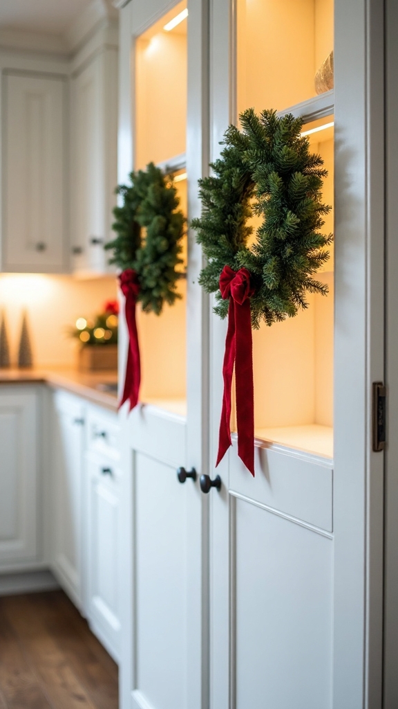 festive cabinet door embellishments for holidays