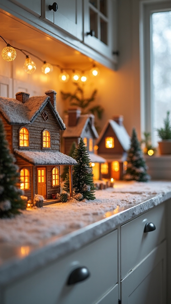 festive elevated miniature christmas villages