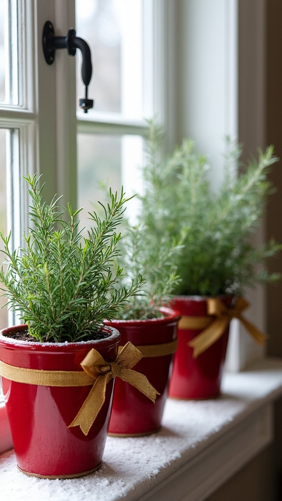 festive functional holiday herb display