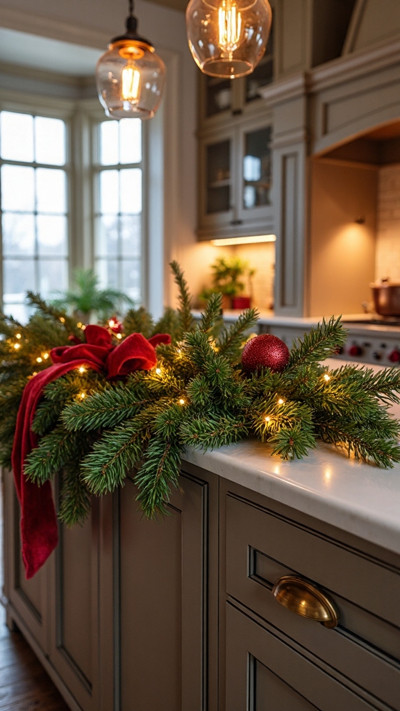 festive garland and twinkling lights