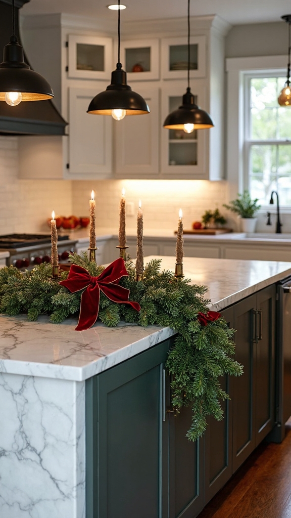 festive island decor enchanting kitchen holiday