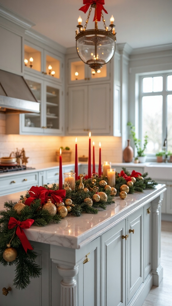 festive kitchen island christmas ideas