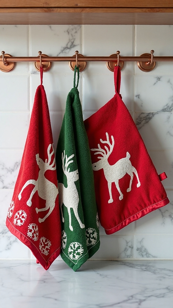 festive kitchen textile decor display