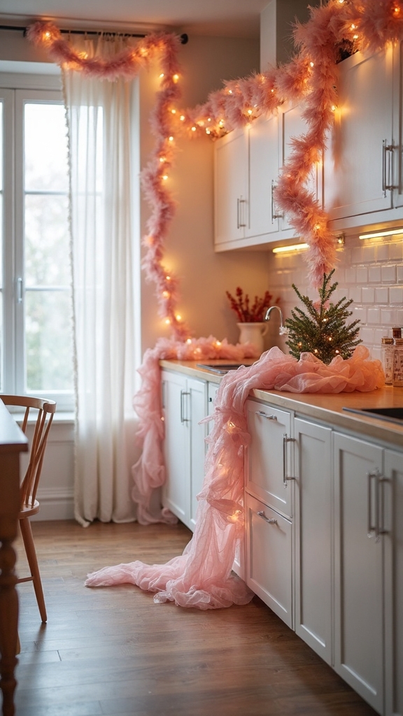 festive magical illuminated architectural kitchen