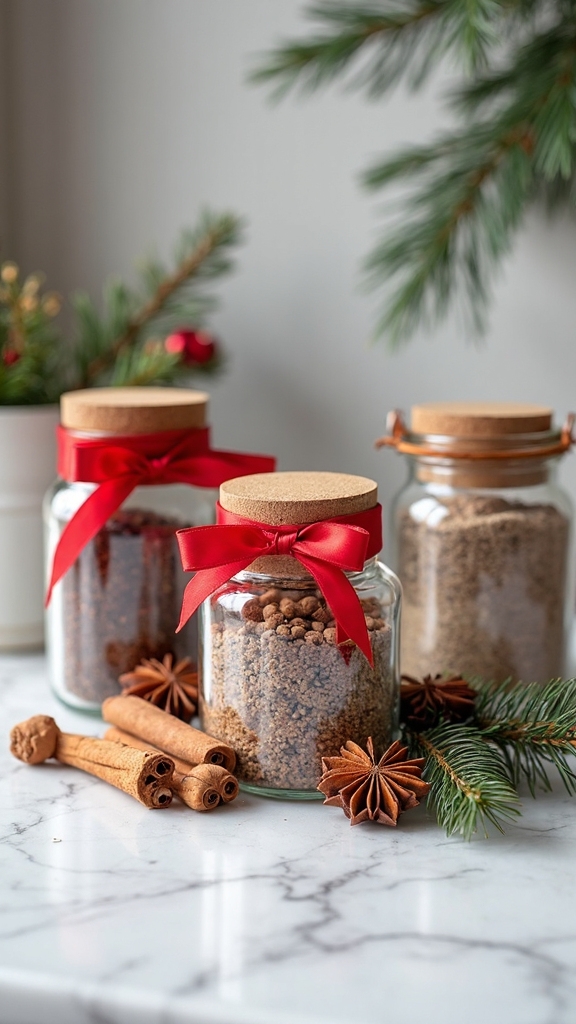 festive spice jar holiday styling