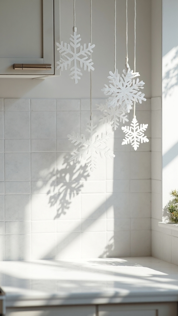 hang delicate paper snowflakes everywhere