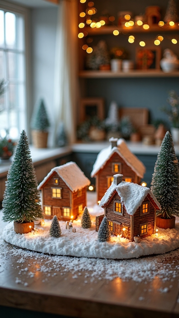 magical miniature christmas village scene