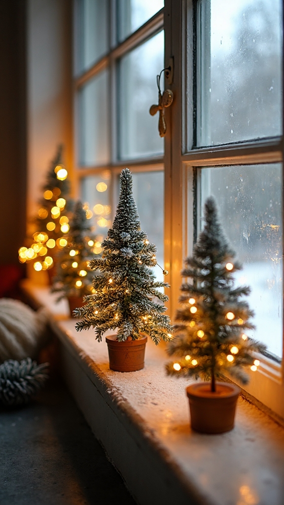 miniature festive window sill display