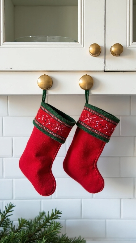 miniature stocking cabinet decor holiday