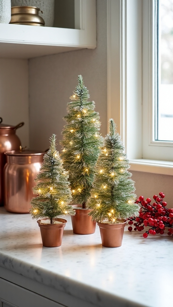miniature tabletop christmas tree decor ideas