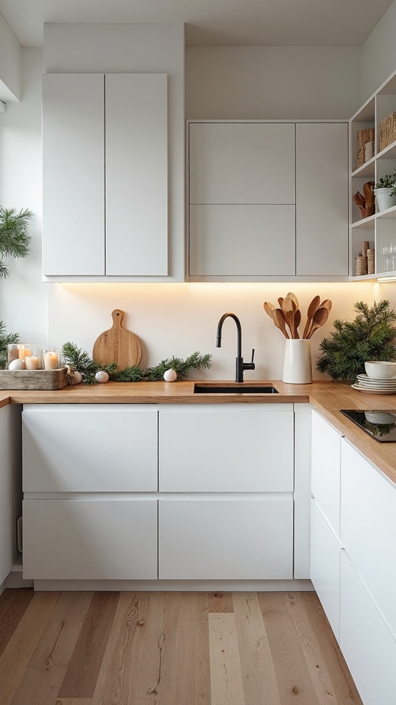 minimalist scandinavian natural wood christmas