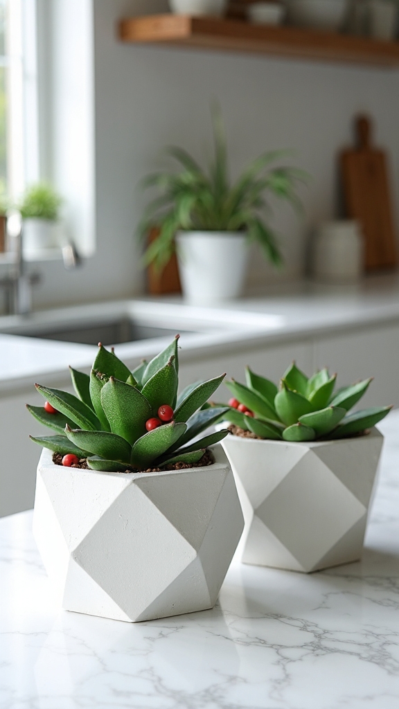 modern sculptural succulent displays