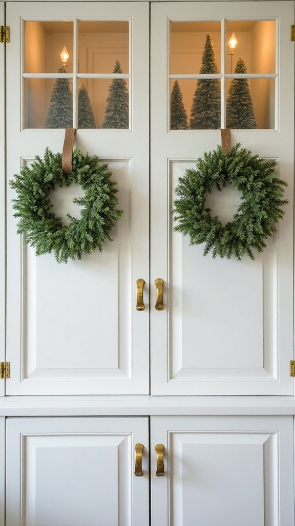 nostalgic fuzzy textured bottle brush wreaths