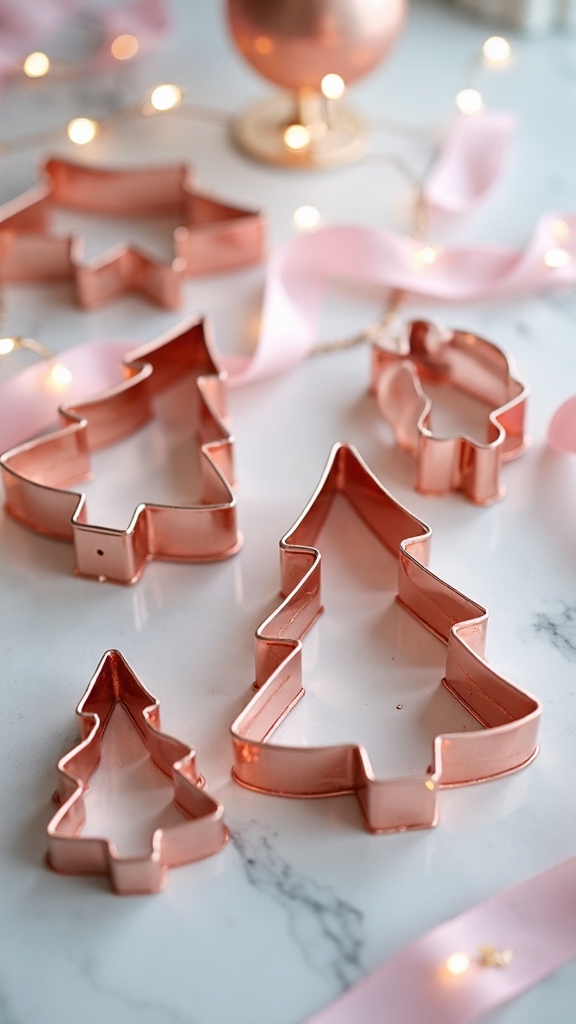 rose gold christmas tree decor