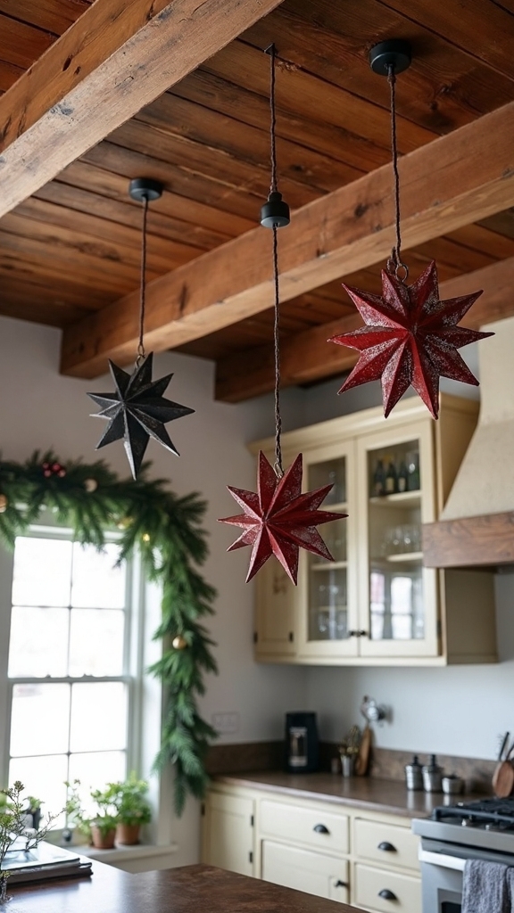 rustic farmhouse ceiling beam ornaments