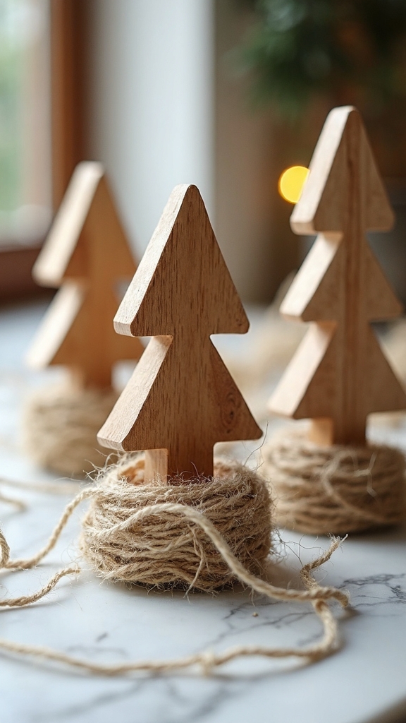 rustic wooden spoon christmas trees