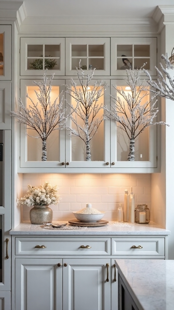 sculptural winter organic branch decor