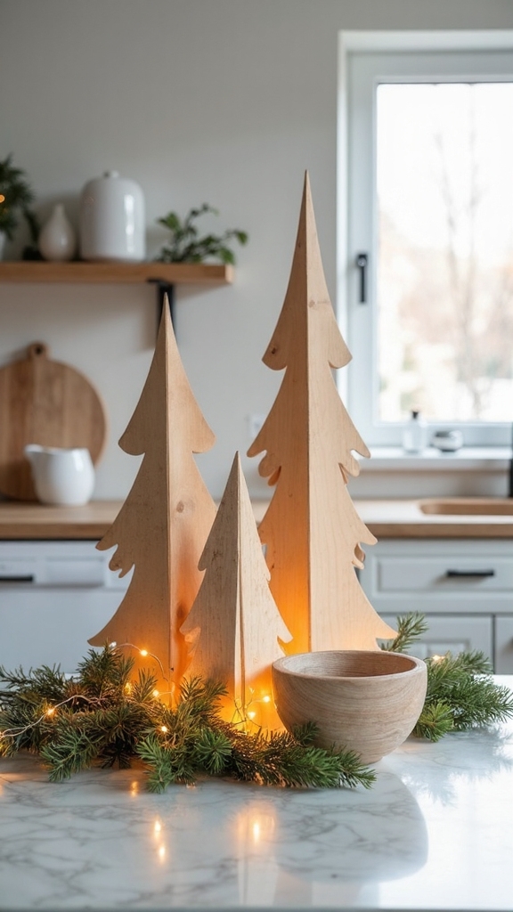 serene scandinavian wooden christmas trees