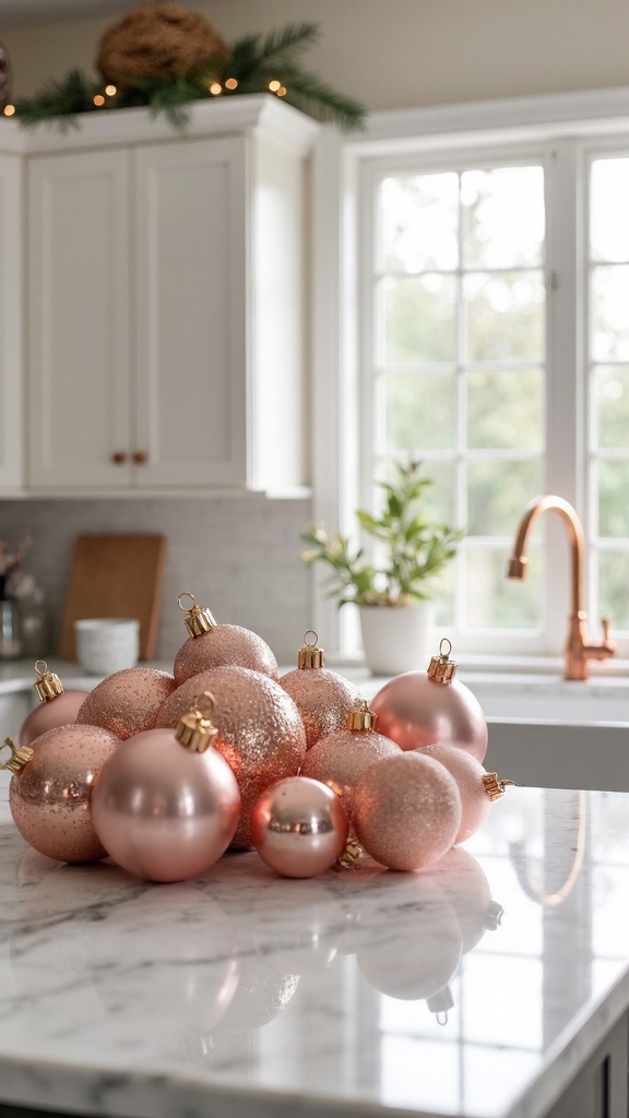 sophisticated blush pink holiday decor