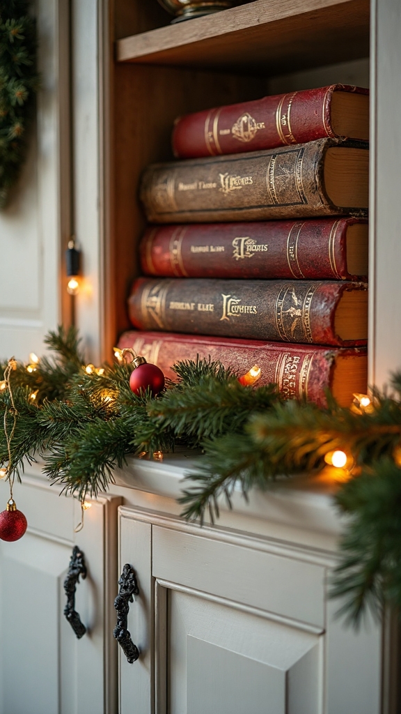 timeless cozy literary christmas book stacks