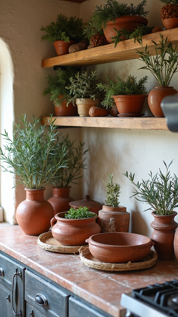 warm rustic mediterranean holiday kitchen