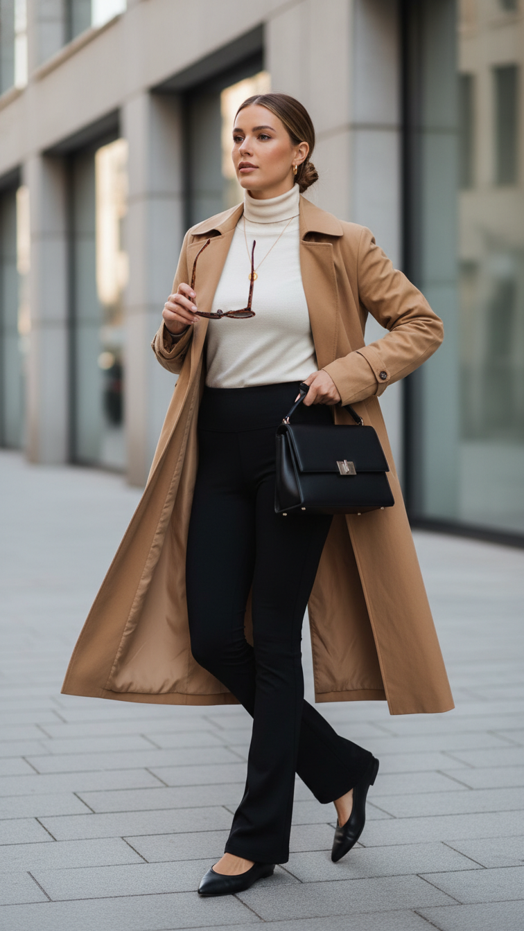 13 Black Flare Leggings Outfit Winter Ideas for Trendy Fits