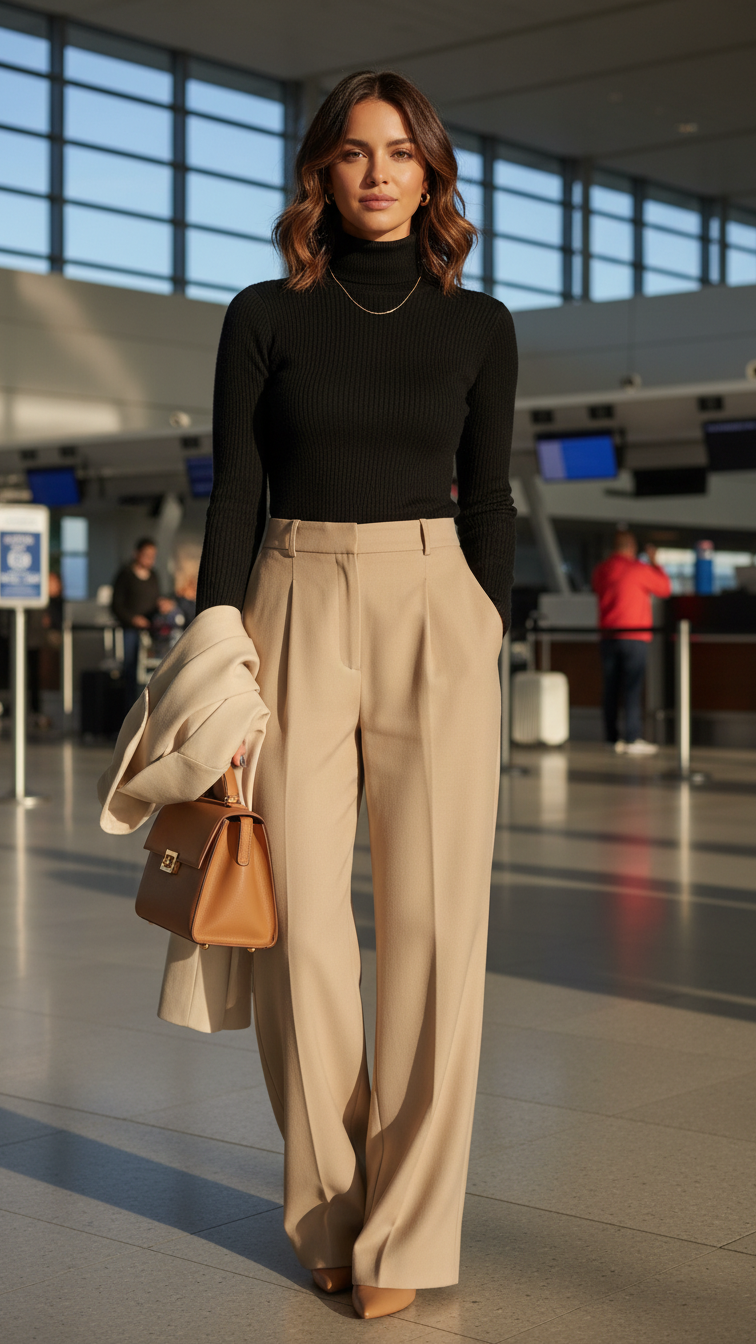 12 Cozy Winter Airport Outfit Ideas That Feel Warm & Stylish