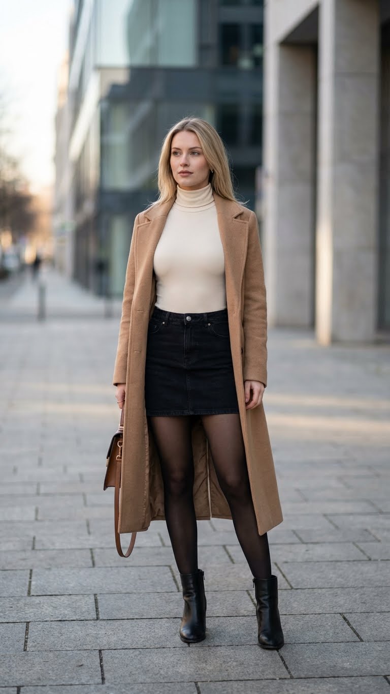 10 Black Jean Skirt Outfit Ideas for Winter Streetwear Looks